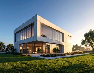 Fototapeta premium Modern architectural design showcasing a luxurious contemporary home.