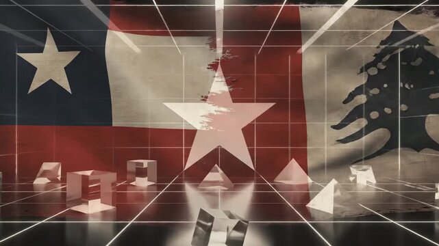 Abstract flags background with geometric shapes for graphic design