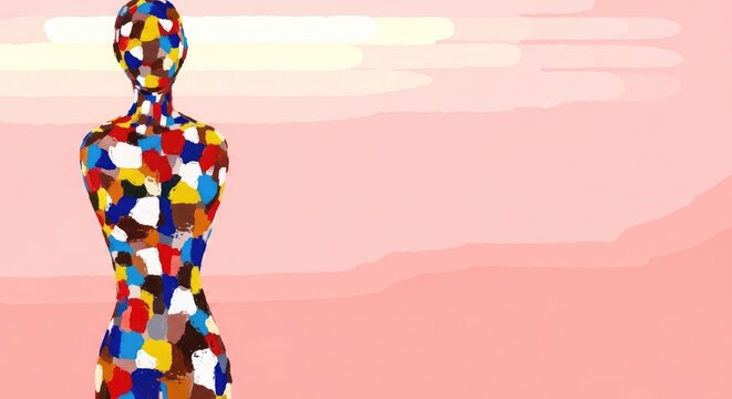 Vibrant mosaic art celebrating women's day empowerment and equality