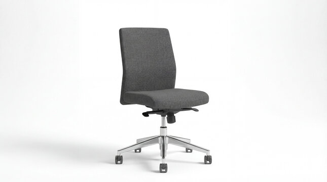 Gray office swivel chair isolated on white