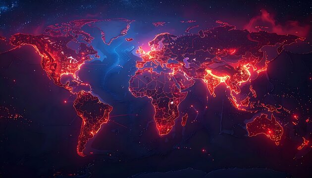 Global Connectivity - A Vibrant World Map Visualization.