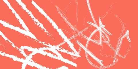 Hand Painted Design. Color Brushstroke. Liquid Inks. Abstract Bohemian Ornament. Shibori Organic Retro Style. Bleached Dirty Art. Red, White Hand Painted Design.