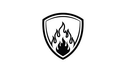 Fototapeta premium a shield emblem with stylized flames design striking and bold silhouette