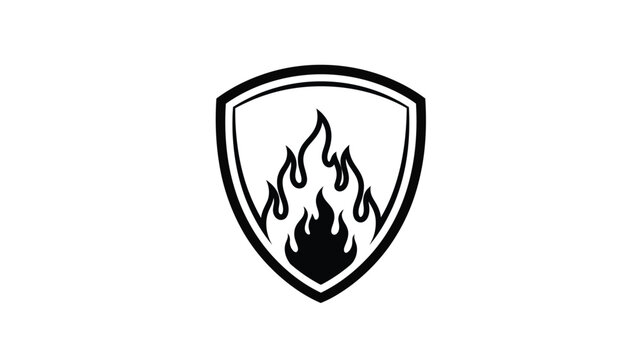 a shield emblem with stylized flames design striking and bold silhouette
