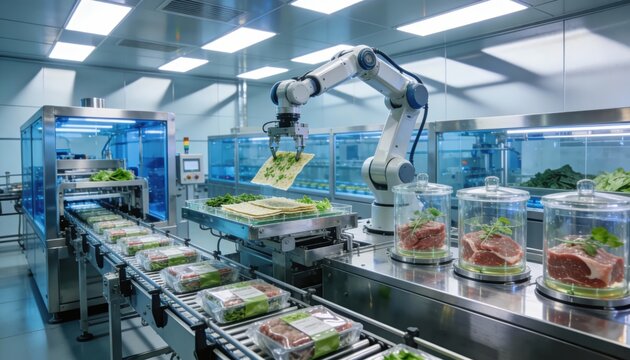 Advanced Robotics in Food Processing Plant for Meat and Vegetables