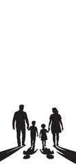 Leadership and Family Success Silhouette Concept Illustration