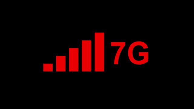 7G network icon design in flat icon. 7G network icon animation in background computer and smartphone internet sign symbol.