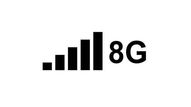 8G network icon design in flat icon. 8G network icon animation in background computer and smartphone internet sign symbol.