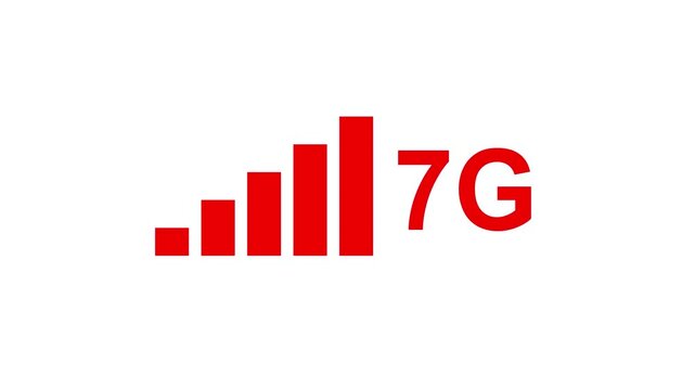 7G network icon design in flat icon. 7G network icon animation in background computer and smartphone internet sign symbol.