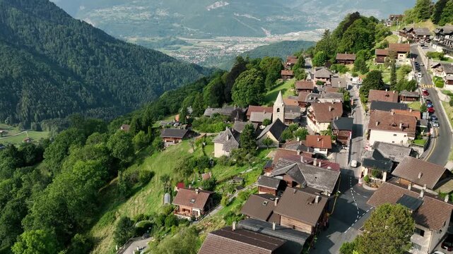 Aerial drone footage showcasing the natural beauty of Switzerland with alpine mountains, crystal clear lakes, green valleys, and scenic landscapes.