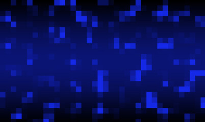 モザイクのような小さいブロックをランダムに配置、色は青と黒でグラデーション効果も付けてグラフィック感の強い海の中やコンピューター等のデジタルなテクノロジーをイメージして制作したテクスチャ、背景、壁紙