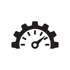 Performance optimization speed gauge silhouette icon representing system efficiency improvement