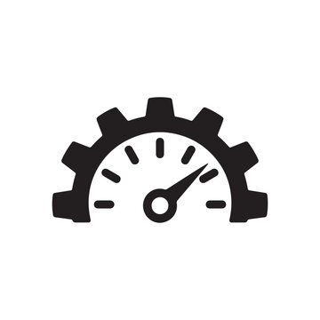 Performance optimization speed gauge silhouette icon representing system efficiency improvement