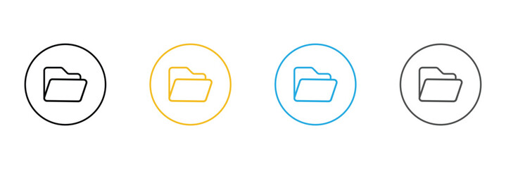 Folder icon set vector. folder sign and symbol, design for app, logo. file folder in flat style. computer files directory, line pattern, scheme made from empty maps. folder with network, data storage.