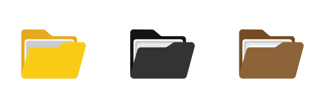 Folder icon set vector. folder sign and symbol, design for app, logo. file folder in flat style. computer files directory, line pattern, scheme made from empty maps. folder with network, data storage.