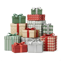 Luxury Gift Box Stack with Silk Ribbon &ndash; White Background