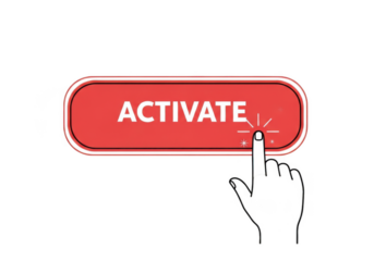 Activate button clicked icon isolated on transparent background