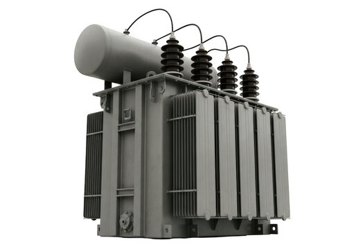 Industrial transformer isolated on transparent background