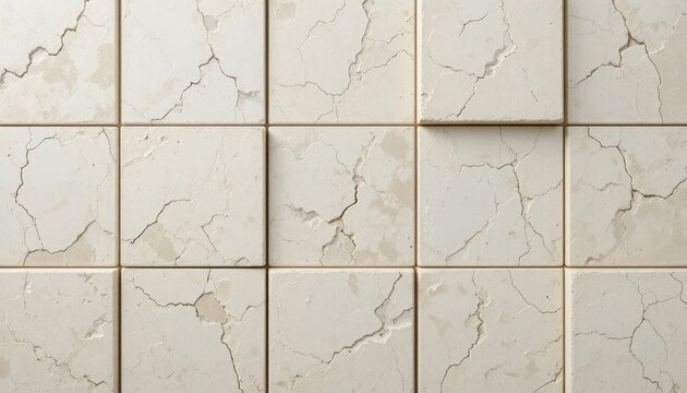 Cracked beige marble tiles seamless texture
