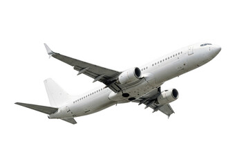 Obraz premium Commercial airliner in flight isolated on transparent background