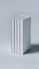 White books are placed on a white background.