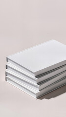 White books are lying there; on a white background.
