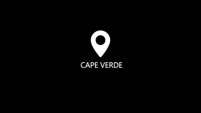 Cape Verde location pin minimalist black background travel destination marker