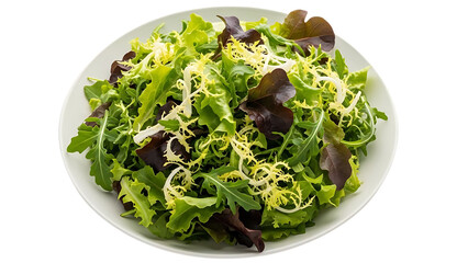 mixed greens on a white plate