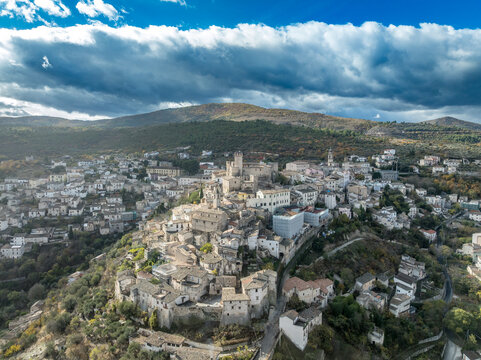 Capestrano: Medieval Piccolomini Castle with its Merlons, Courtyards and Stone Architecture in Abruzzo