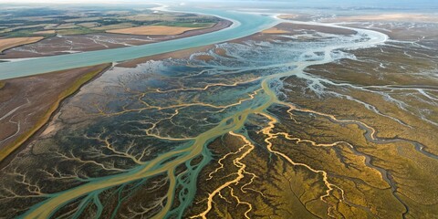 aerial view of the river