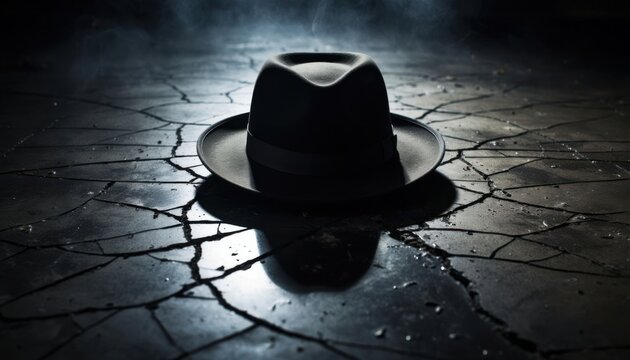 Fedora Hat On Cracked Floor