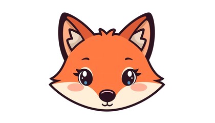 Fototapeta premium A cute cartoon fox with big eyes and a sweet expression on its face