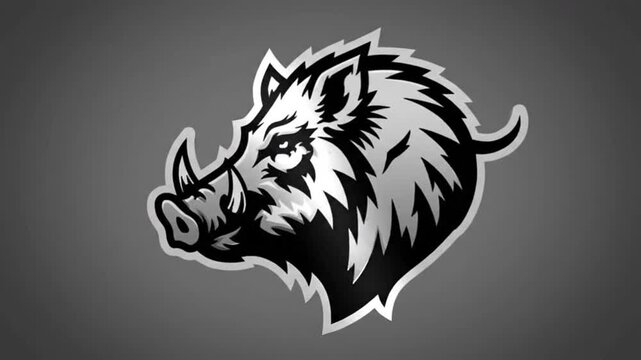 Wild boar head mascot logo illustration for sports team or e-sports