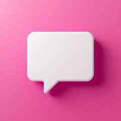 Fototapeta premium A white speech bubble on a vibrant pink background for communication and messaging