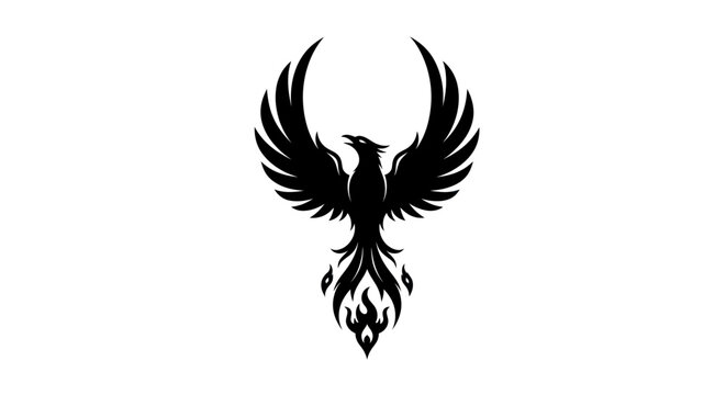 Black phoenix vector illustration