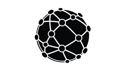 Obraz premium a black and white globe network diagram in a striking silhouette