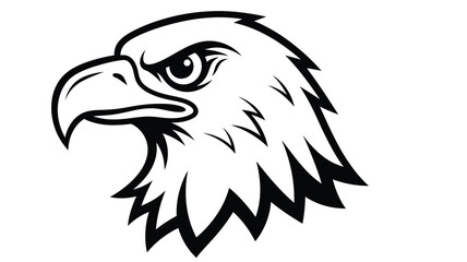 Fototapeta premium a striking black and white eagle head illustration detailed and powerful silhouette