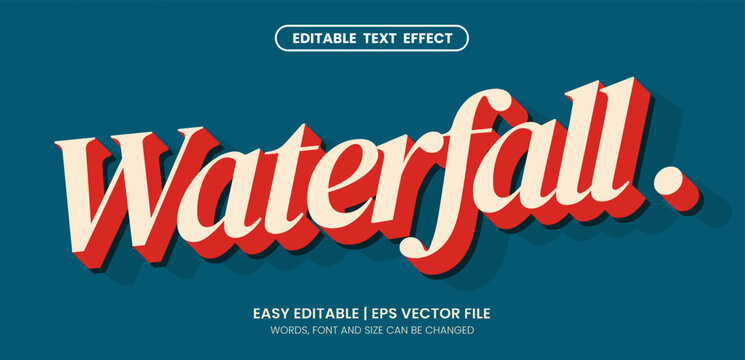 Vector retro vintage editable text effect. retro and classic style. blue and red