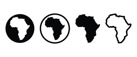 Africa map sign symbol icon set © Sabbir