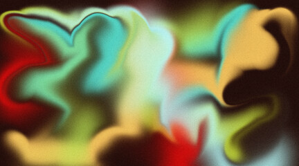 Abstract Multicolor Gradient Background With Soft Blur Glow Texture And Fluid Organic Shapes