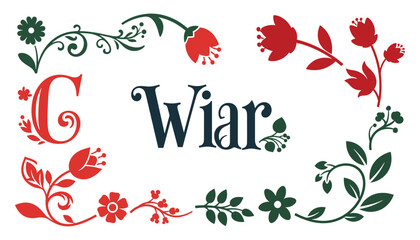 Ornate floral frame design with elegant text in decorative calligraphy style for invitations