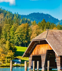 Alpine summer view at Schoenau, Berchtesgadener Land, Bavaria, Germany