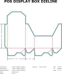 Obraz premium A technical diagram of a POS display box die line template