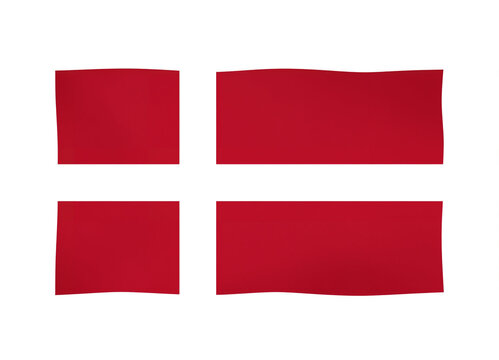 Waving Flag of Denmark Isolated on White