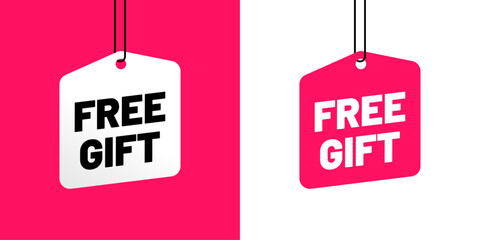 Free Gift Sale Tag With Modern Flat Design