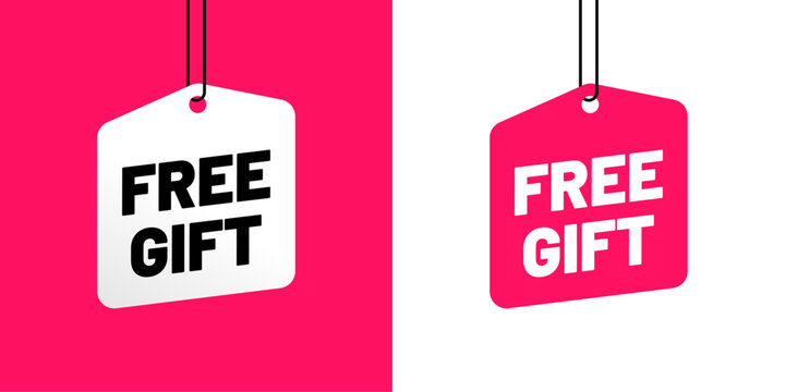 Free Gift Sale Tag With Modern Flat Design