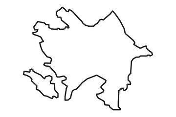 Obraz premium Explore Azerbaijan: A Minimalist Silhouette and Outline Map of the Land of Fire.