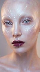 Bioluminescent Alien Fashion Model with Glowing Skin