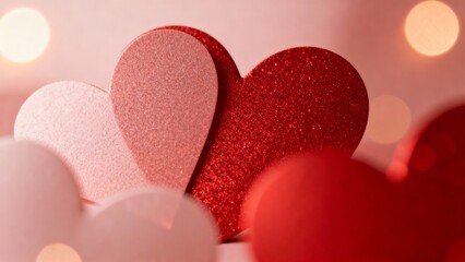 pink heart on a red background