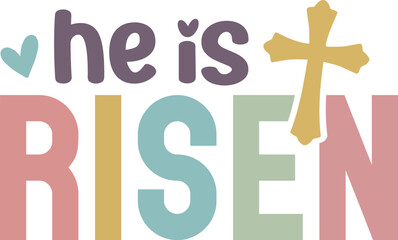 He Is Risen I Am Forgiven SVG PNG &ndash; Christian Easter Faith Typography Cross Design for T-Shirts & Sleeves, he is risen svg, i am forgiven svg, christian svg, christian png, easter svg, easter faith de